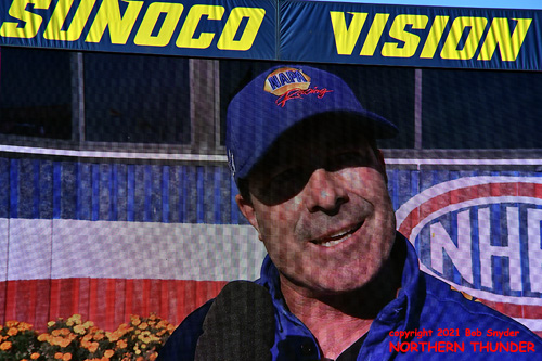 Ron Capps on the SunocoVision screen